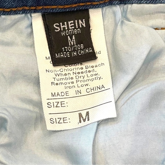 Shein Size M Ripped Cat Whisker Denim Shorts Cotton Polyester Spandex - Picture 4 of 4